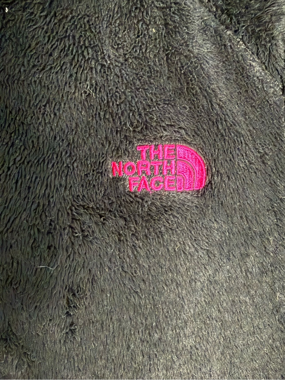 The North Face Teddy Bear Full Zip Up Black and Pink Sz Large - Picture 2 of 9